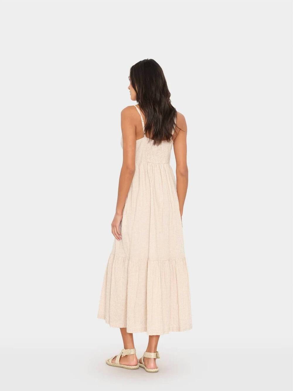 NEW XIRENA greta midi dress in sandcheck - Picture 3 of 3